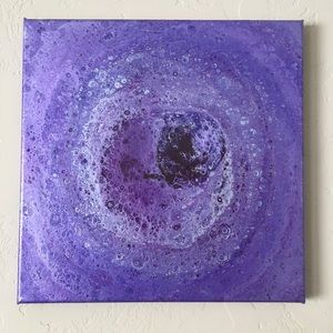 Fluid art acrylic pour art on 12x12